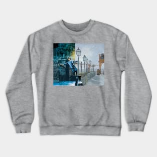 Van Gogh’s Le Moulin de la Galette Terrace and Gene Kelly in Singin’ in the Rain. Crewneck Sweatshirt